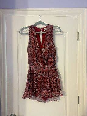 Show Me Your MuMu Red Multicolor Printed romper
